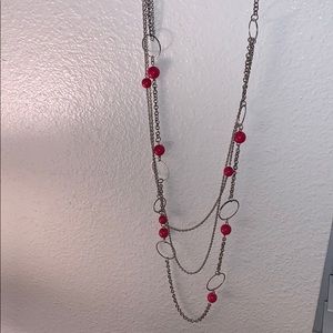 Silver layered necklace